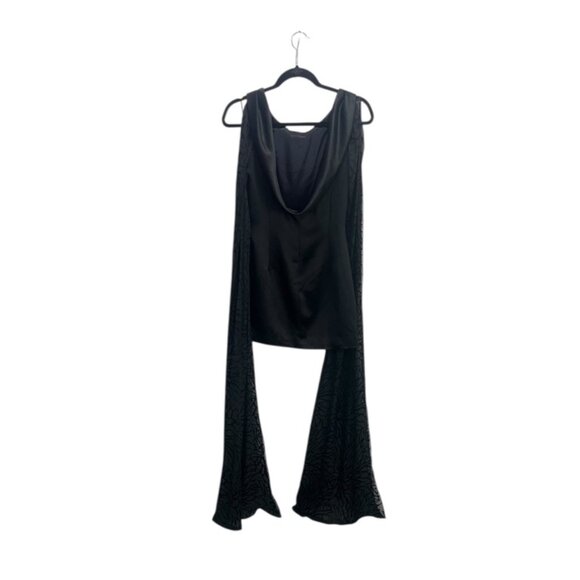 IvaNova Boutique Stunning Backless Long Sheer Floral Sleeve Mini Dress SZ 6 - Picture 2 of 8